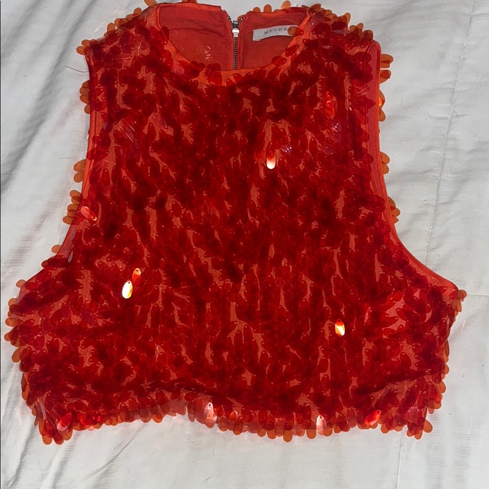 Meshki Red Sequin Tank Top
